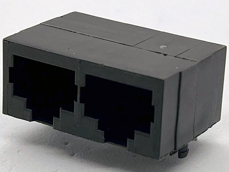 Micro Poly Rj45 Micro RJ45 2-Port PCB Jack for Switches & Routers | JCON