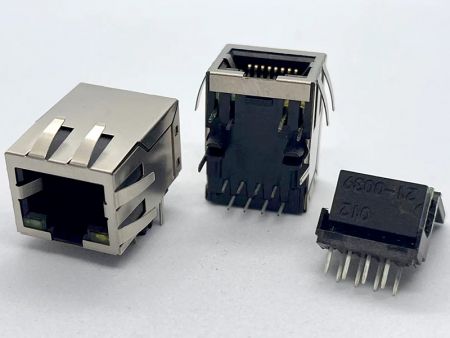 LED付きギガベースモジュラージャック：緑/黄、トランスフォーマー付き - LED付きギガベースモジュラージャック：緑/黄、トランスフォーマー付き