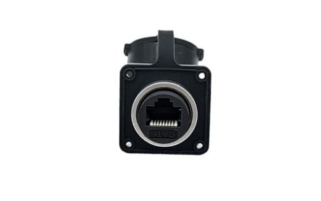 Jack kết nối RJ45 chống nước kim loại gắn mặt bích kiểu đẩy-kéo (Góc nhìn sau)