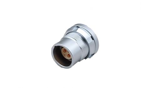 Soquete Fêmea de Montagem Traseira Auto-Travante Push-Pull 2+2 Núcleos (Montagem em PCB)(Vista lateral)