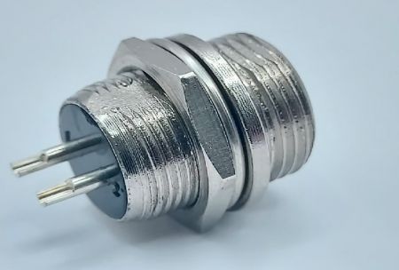 GX12航空防水ソケット2メスコア(側面ビュー)