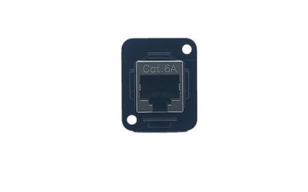 Inline Coupler Cat 6A With Shielded Panel Mount Connector(Front view)