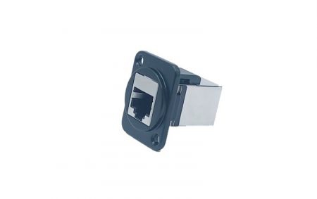 Inline Coupler Cat 6A With Shielded Panel Mount Connector(Side view)