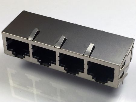 Seitenanschluss 4-Port PCB Buchsenverbinder mit LED - Seitenanschluss 4-Port PCB Buchsenverbinder mit LED