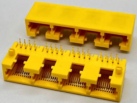 Niedrigprofil 4-Port RJ45-Buchse für Hochleistungs-Netzwerktechnologie - Niedrigprofil 4-Port RJ45-Buchse für Hochleistungs-Netzwerktechnologie