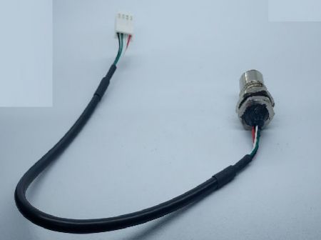 JST 2.0*4P TO M12 4F X Code L=250mm (Back view)