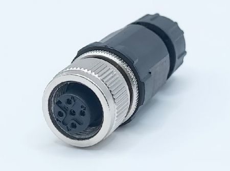 Gaine de câble à vis M12 femelle avec broche, type soudure 5 cœurs - M12-Female-Pin-Wireable-Screw-Term-Cable-Gland-5-Core-Solder-Type