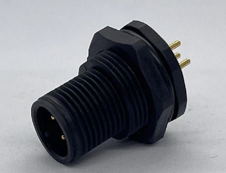 Prise en plastique à montage arrière mâle M12 8 cœurs - M12-Male-Back-Mount-Plastic-Socket-8-Core