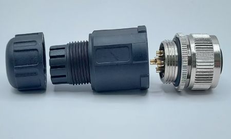 M12 Conector hembra con terminal atornillable, prensaestopas de cable de 5 núcleos - Tipo soldadura (Vista lateral)