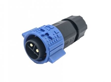Conector masculino M19 com travamento por pressão, cabeável, 2+5 núcleos, instalável em campo - Conector M19 com travamento por pressão masculino, cabeável, 2+5 núcleos, instalável em campo