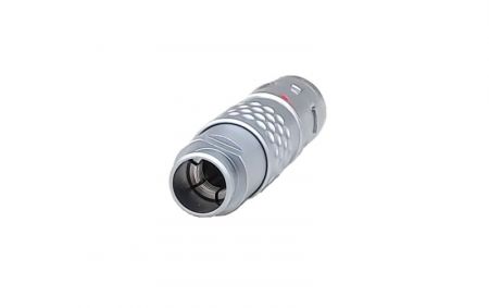 Conector macho de aviación Push-Pul de auto bloqueo tipo soldadura 2+2 núcleos (vista trasera)
