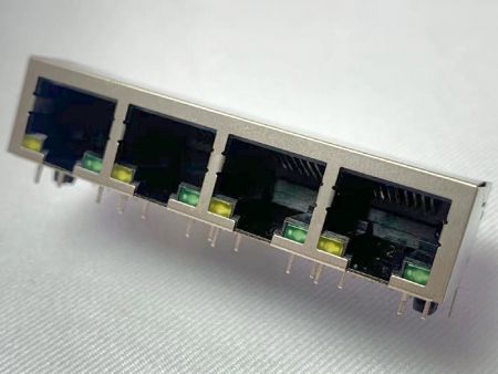 LED-fähiger kompakter 4-Port RJ45-Anschluss für die Integration von Smart Metern - LED-fähiger kompakter 4-Port RJ45-Anschluss für die Integration von Smart Metern