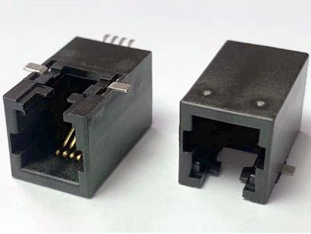 Seitenanschluss RJ9 Niedrigprofil-Buchse SMT - Seitenanschluss RJ9 Niedrigprofil-Buchse SMT