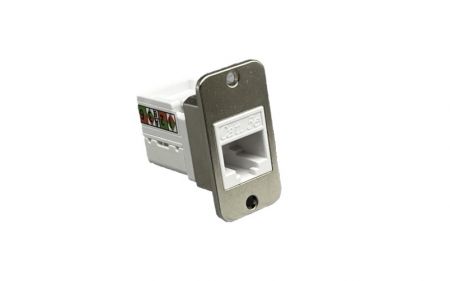 TOMACORRIENTE-ENTRADA-LATERAL-90°-PUNCH-DOWN-TIPO-CAT5e-JACK-KEYSTONE-CON-FLANGE-TIPO(Vista frontal)