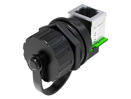Gewinde wasserdichter RJ45-Koppler (180 Grad) mit Kappe - Schraubverschluss wasserdichter RJ45-Koppler (180 Grad) mit Kappe