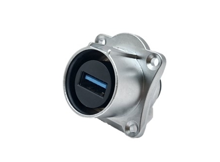 Snap Series Waterproof 4-Holes D Series Square Flange Type USB3.0 A-Type Socket Coupler Socket - Snap-Series-Waterproof-4-Holes-D-Series-Square-Flange-Type-USB3.0-A-Type-Socket-Coupler-Socket