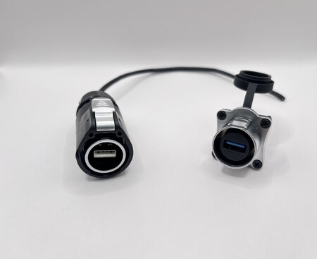 Snap Series Waterproof 4 Holes D Series Square Flange Type USB3.0 A Type Socket Coupler Socket_M+F
