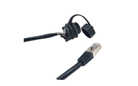 스레드 방수 Cat6 RJ45 잭에서 플러그로 케이블 조립(앞면 보기)