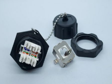 Wodoodporny gniazdo RJ45 Cat6A Keystone - Thread-Waterproof-Cat6A-Keystone-RJ45-Jack