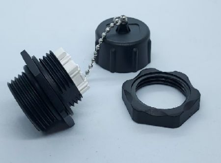 スレッド防水Cat6AキーストーンRJ45ジャック(側面ビュー)