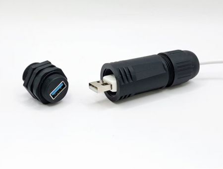 Kit laterale per passacavo lungo impermeabile a filettatura per connessione sicura.