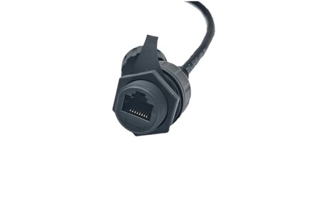 İplikli Su Geçirmez RJ45 Jack ile Kablo Montajlı Kuyruk Ucu Düz Kesim (Önden görünüm)