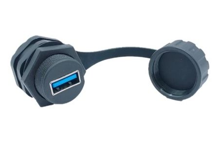 Водонепроницаемый USB 3.0 A-Type соединитель с крышкой - Водонепроницаемый-USB-3.0-A-Type-соединитель-с-крышкой