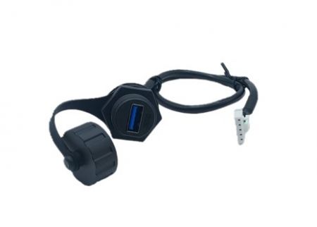 Draad Waterdichte USB 3.0 Socket naar Draadboom met Kabel L=350mm - Draad-Waterdichte-USB-3.0-Socket-naar-Draadboom-met-Kabel-L=350mm