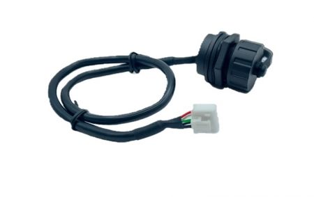 Prise USB 3.0 étanche à vis pour faisceau de câbles L=350mm (vue de côté)