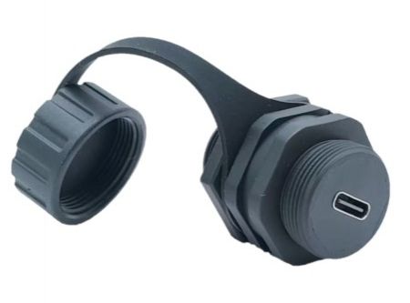 Водонепроницаемый USB Type-C соединитель с крышкой - Водонепроницаемый-USB-Type-C-соединитель-с-крышкой
