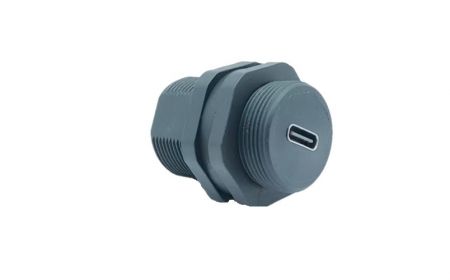캡이 있는 스레드 방수 USB Type-C 커플러(뒷면)