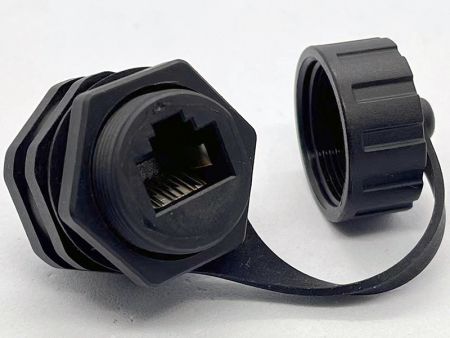 Draad Cat5e Waterdichte RJ45 Koppeling met Kap - Schroefvergrendeling Cat5e Waterdichte RJ45 Koppeling met Kap
