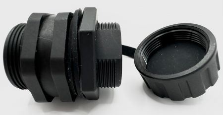 Konektor Cat5e vodotěsný RJ45 s víčkem (pohled zezadu)