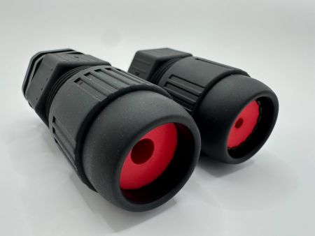 Waterdichte Cat5E RJ45 koppeling socket met kabel zijkant montage (achteraanzicht)