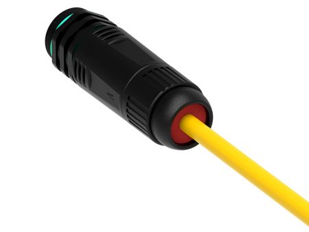 Acoplador RJ45 Cat5E a prueba de agua (oblicuo frontal izquierdo)
