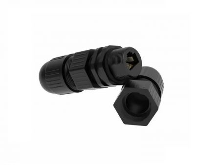 Водонепроницаемый разъем RJ45 Cat6 с боковой сборкой кабеля - Waterproof-Cat6-RJ45-Coupler-with-Cable-Side-Assembly