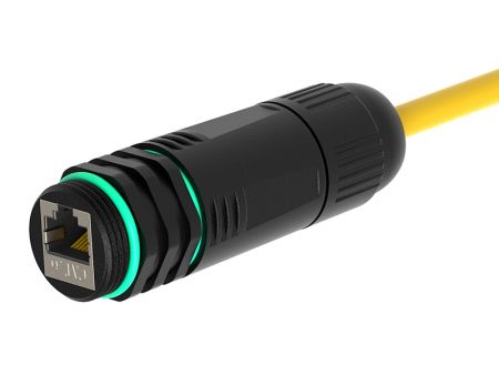 Waterproof Cat6 RJ45 Coupler (Left oblique socket with cable)