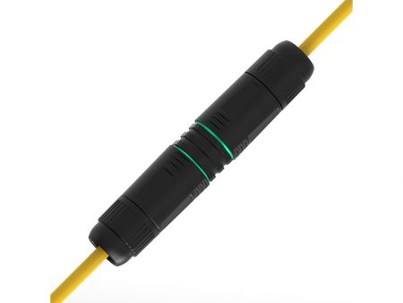 Waterproof Cat6 RJ45 Coupler (Left oblique with cable)