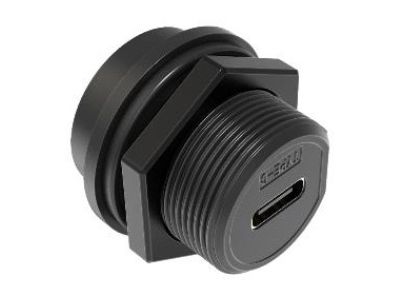 Thread Waterproof Type C Coupler with Cap - Screw Locking Waterproof Type C Coupler with Cap