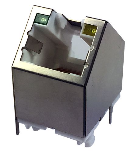 45 Degree Angle RJ45 Connector / Jack Metal Shielded with LED